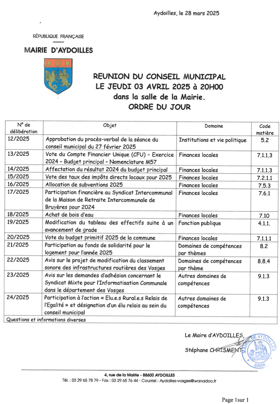 Conseil municipal 