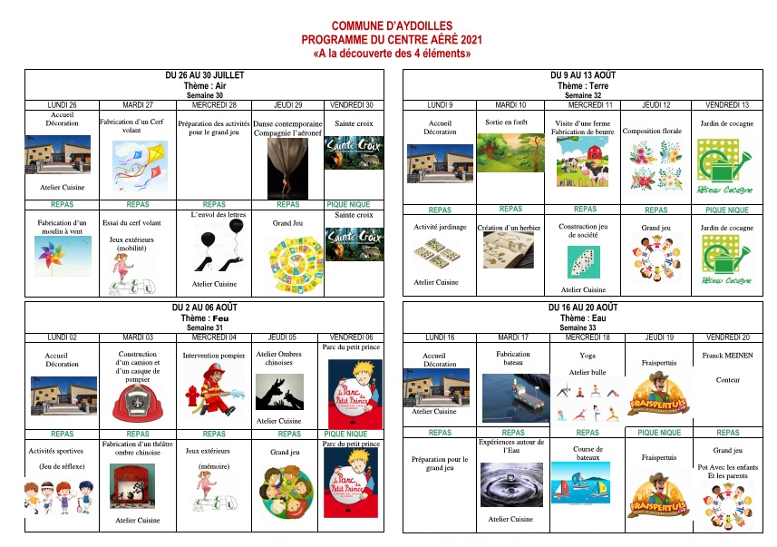 Programme Accueil de loisirs été 2021