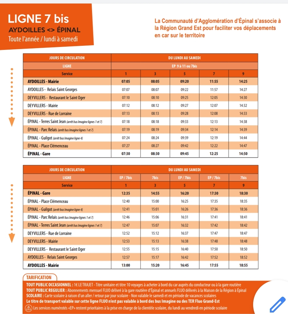 Horaires des bus