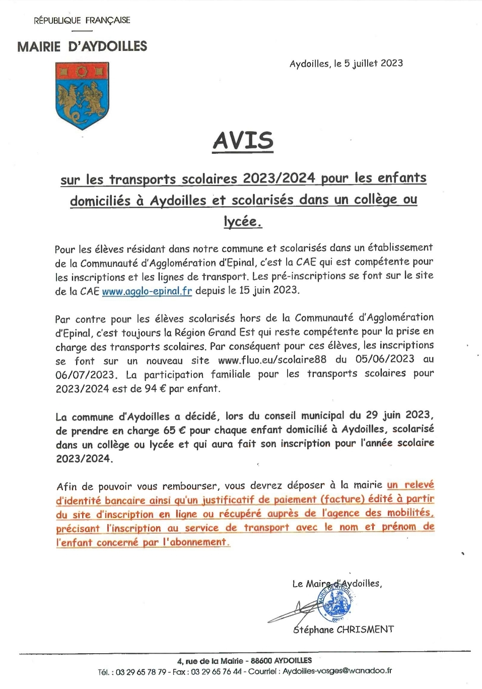 Aide financire 